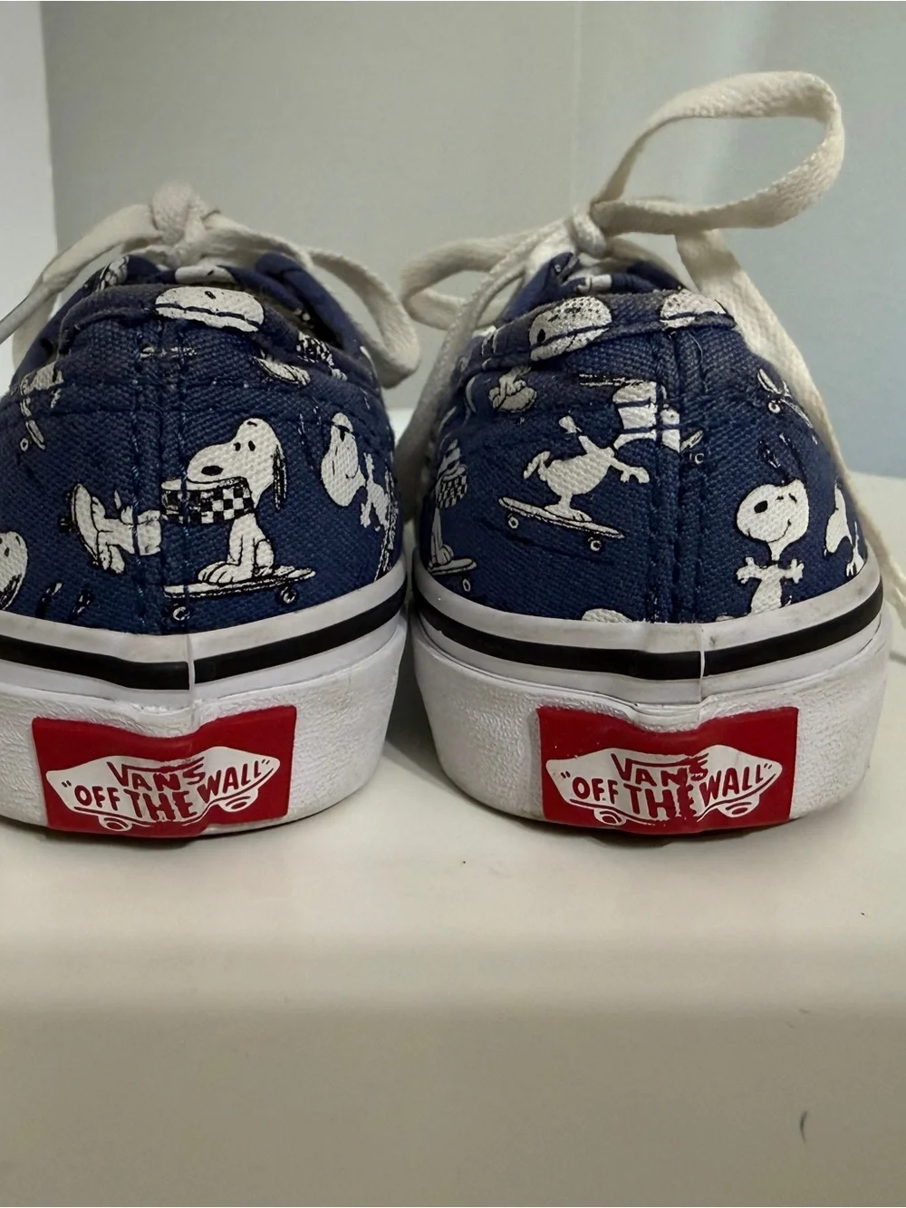 VANS x Peanuts Snoopy Navy Canvas Low Top Lace-Up Sneakers Unisex Kids 1.5